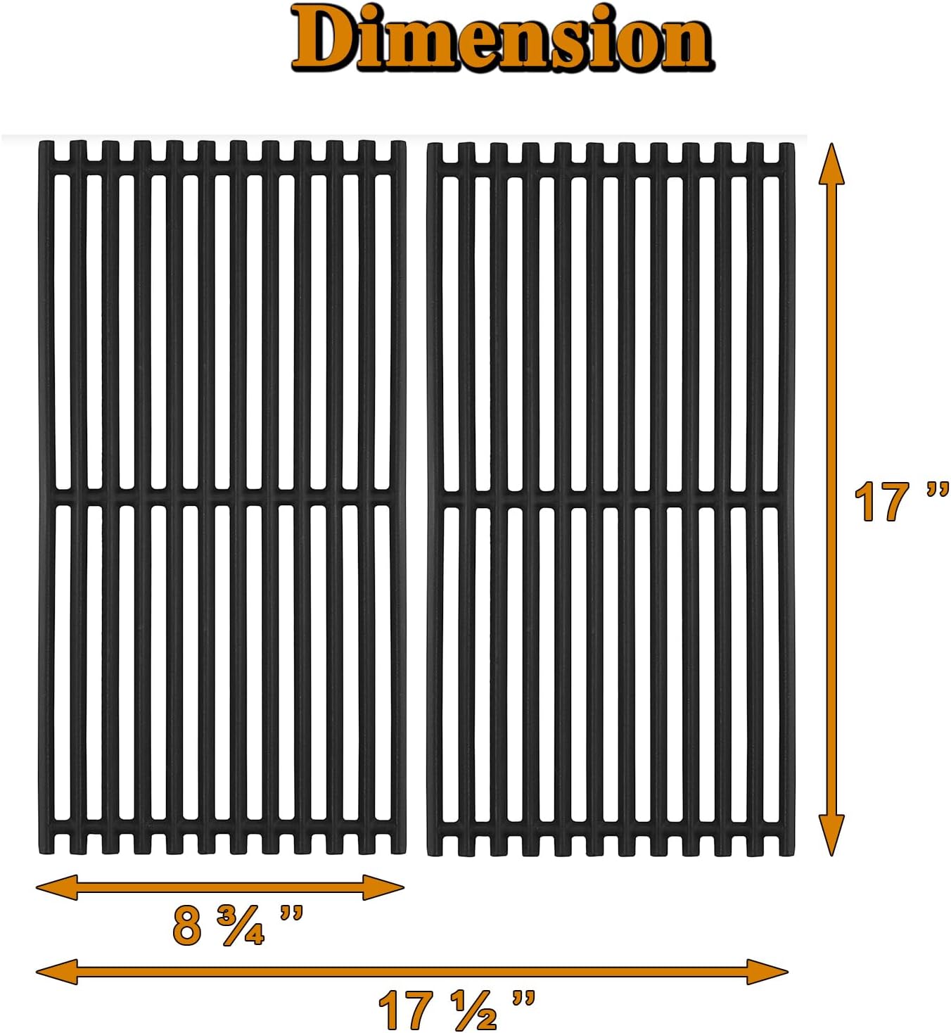 463642316 Grill Grates Replacement Parts for Charbroil Commercial Tru Infrared Grill 2 Burner 463245518 G369-0030-W2 463675016 463644220 463632520 Nexgrill 720-0864M 720-0864 Cooking Grates