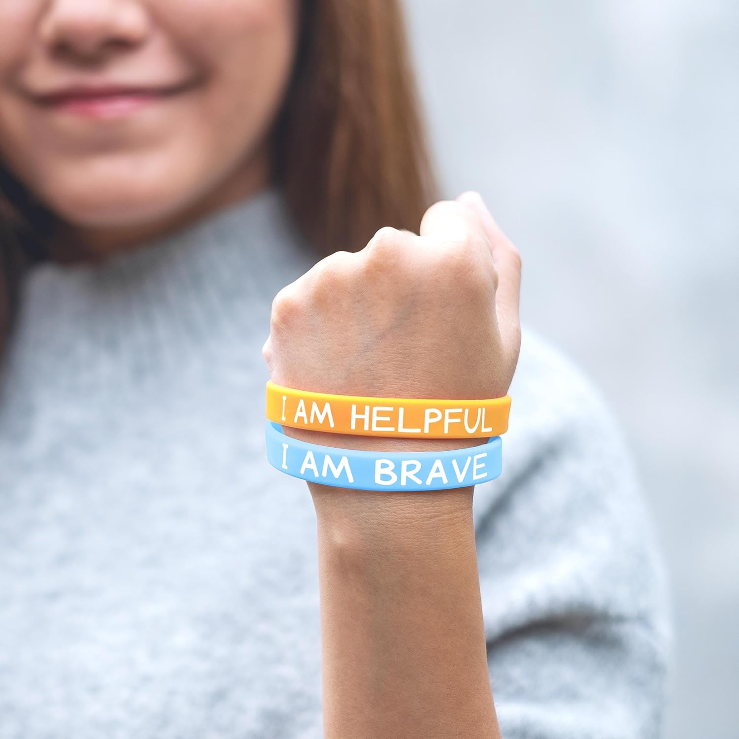 Lesnala 48 Pcs Students inspirational silicone wristbands Motivational bracelets for kids Affirmation rubber bracelet for Back to School Class Prizes Birthday Party Favor Graduation Gifts 6 Styles - Image 2