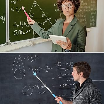 2 PCS Finger Pointer Stick, Pointy Finger Stick, Hand Pointer Stick, Telescopic Teacher Pointer, for Elementary School Kindergarten Teacher(Blue, Purple 21-68.5cm)