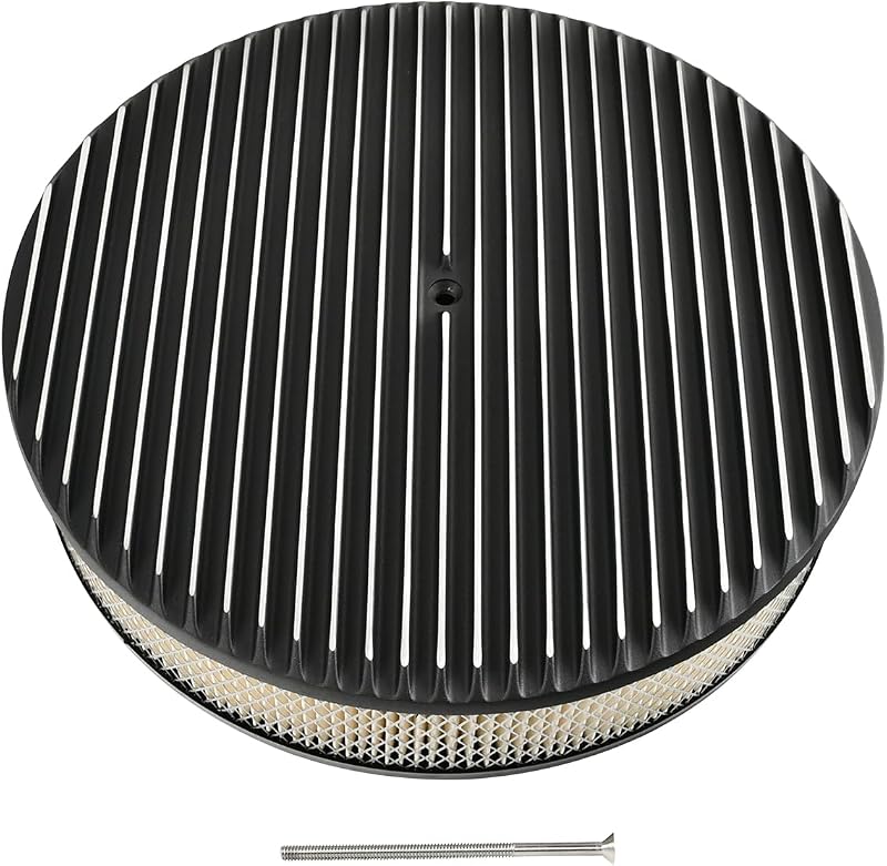 Kit de filtro de ar redondo TBAPFS com tampa totalmente aletada, base plana – 35,56 x 7,62 cm