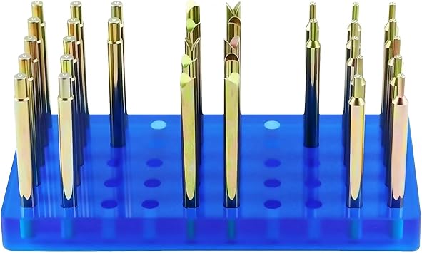 34PCS High Precision Gem Dopsticks Set, Diameter 6MM x Length 65MM Carbon Steel Faceting DOP Sticks with Colored Anti-Rust Coating and Storage Box for Gemstone Grinding Polishing