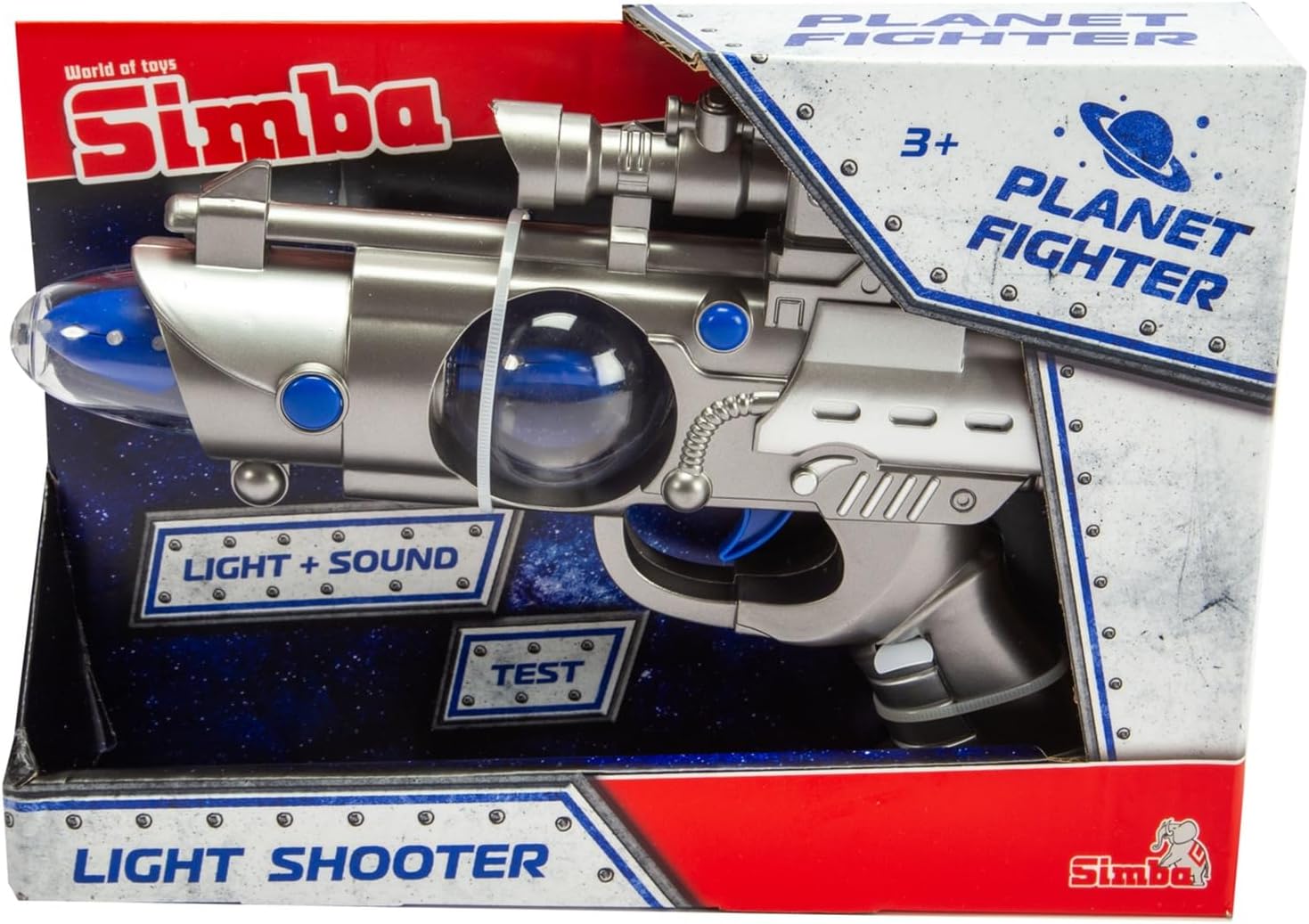 Simba Toys 108046571 - Planet Fighter Light Shooter Pistole, 3-fach sortiert