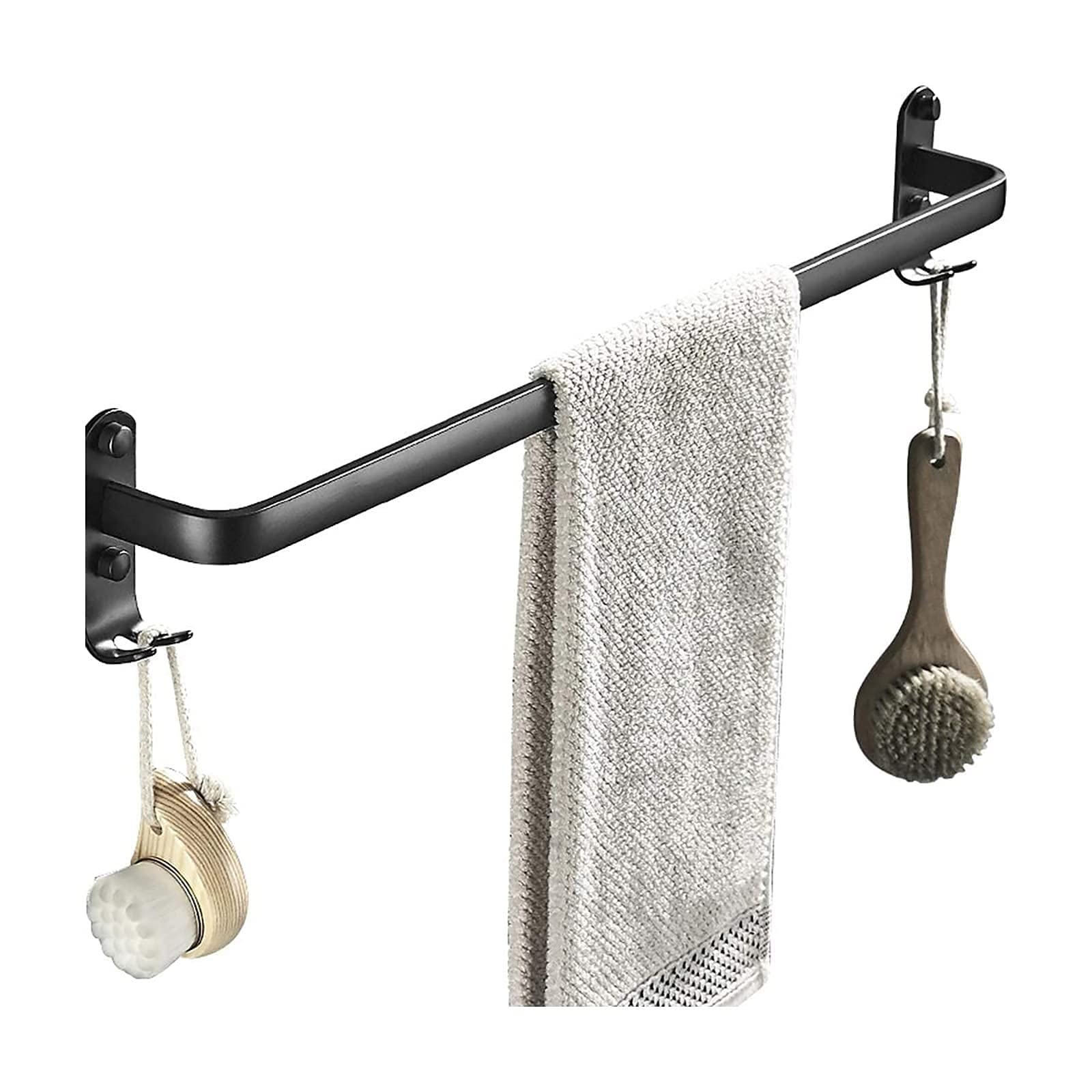 Rack de serviette de salle de bain CRODY en aluminium espace mural argenté