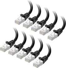Cable Matters 10Gbps 10-Pack Snagless Short Shielded Cat 6A Ethernet Cable - 1ft, Cat 6A Cable, Cat6A Cord, Ethernet Cord, Black