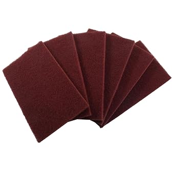 6Pack Red Scotch Brite Pad, 8"x5" 200x125mm General Purpose Hand Pads, Fine Grade Multi-Purpose Abrasives for Surface Prep Paint Adhesion, Scratch & Scour Removal