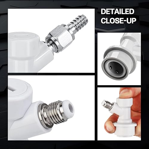 Miniatura 4 de MRbrew Juego de desconexión de cerradura de bola, con acero inoxidable de 5/16 pulgadas de gas y púas líquidas de 1/4 pulgadas y 2 abrazaderas de