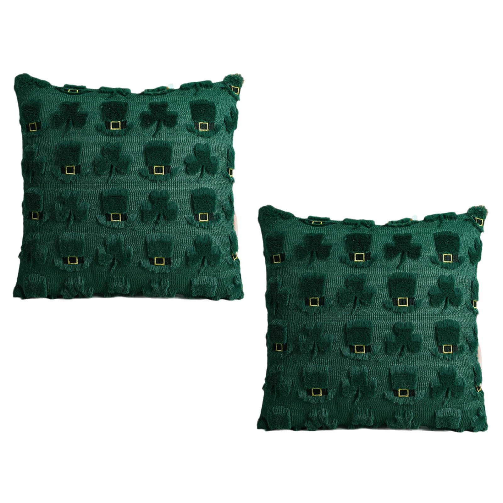 Kalttoy Patricks Day 3D Plush Cushion Cover with Faux Furs for Bedroom Celebration Irish Holiday Dcorative Pillow Case Car Throw Pillow Case