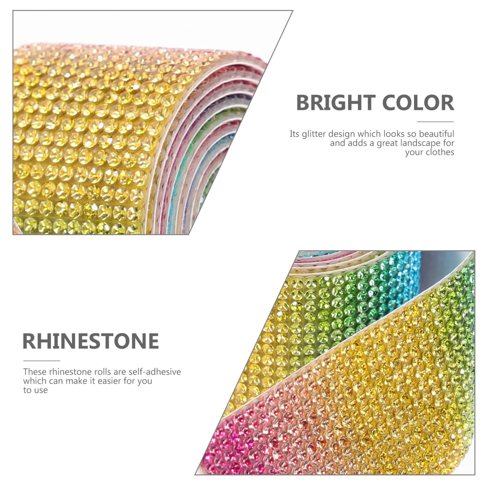 Tofficu 8rollen Selbstklebende Kristall-strassbänder Für -dekoration Glitzernde Rhinestone-tapes Für Hochzeiten Feiertage Bastelprojekte Und