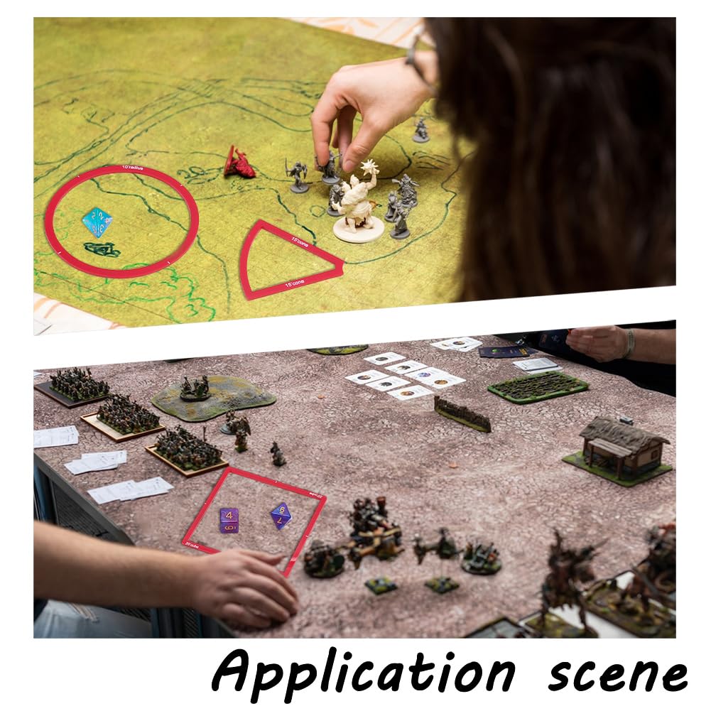 AHANDMAKER Set di 16 modelli di incantesimi AOE per marcatori di danni, modello per effetto area include 5 modelli quadrati, 4 cerchi, 4 coni, 3 linee, accessori per giochi per DND e altri giochi di