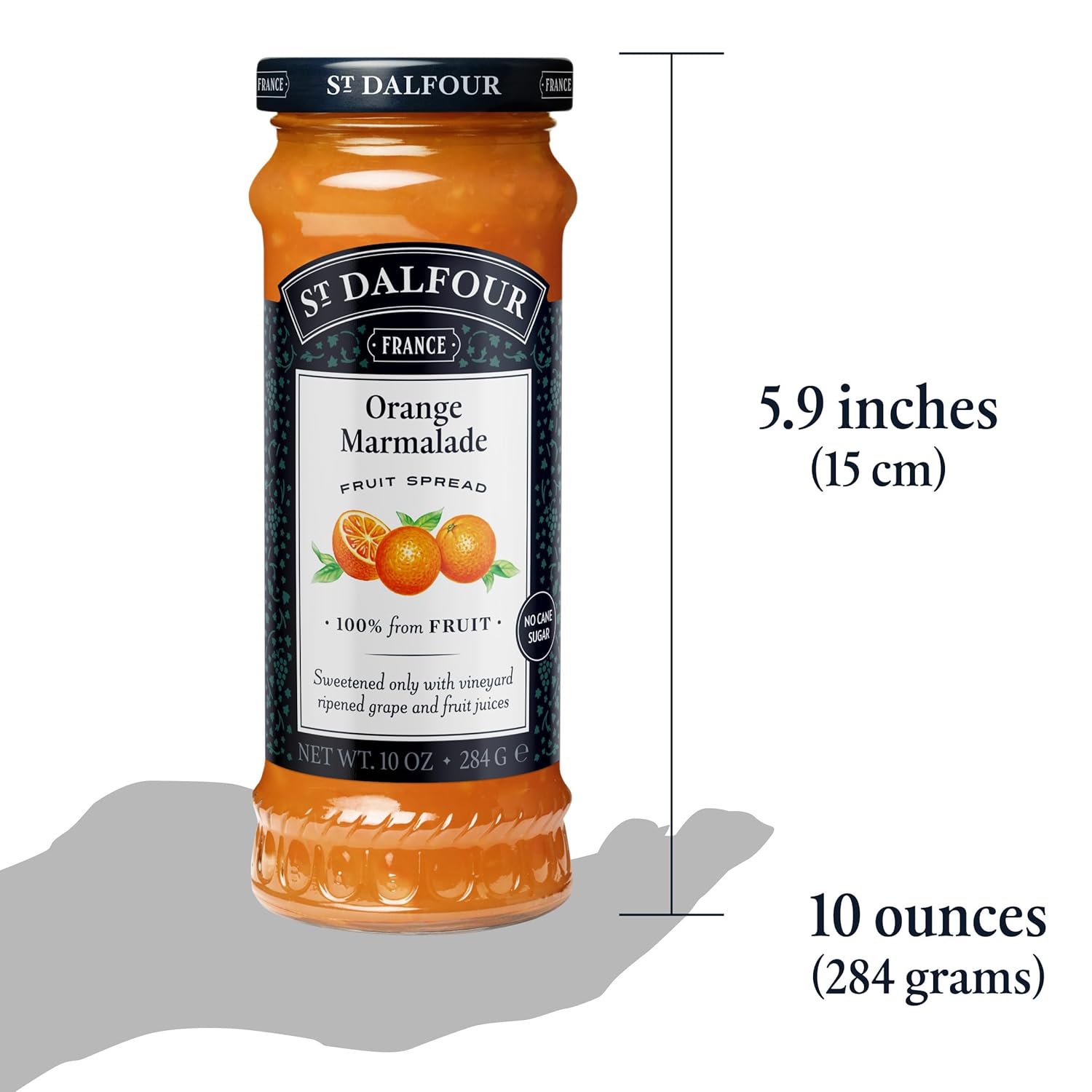 St. Dalfour Orange Marmalade Fruit Spread - 10oz - 100% from Fruit, No Artificial Ingredients, Non-GMO, No Cane Sugars, All Natural - Pack of 6