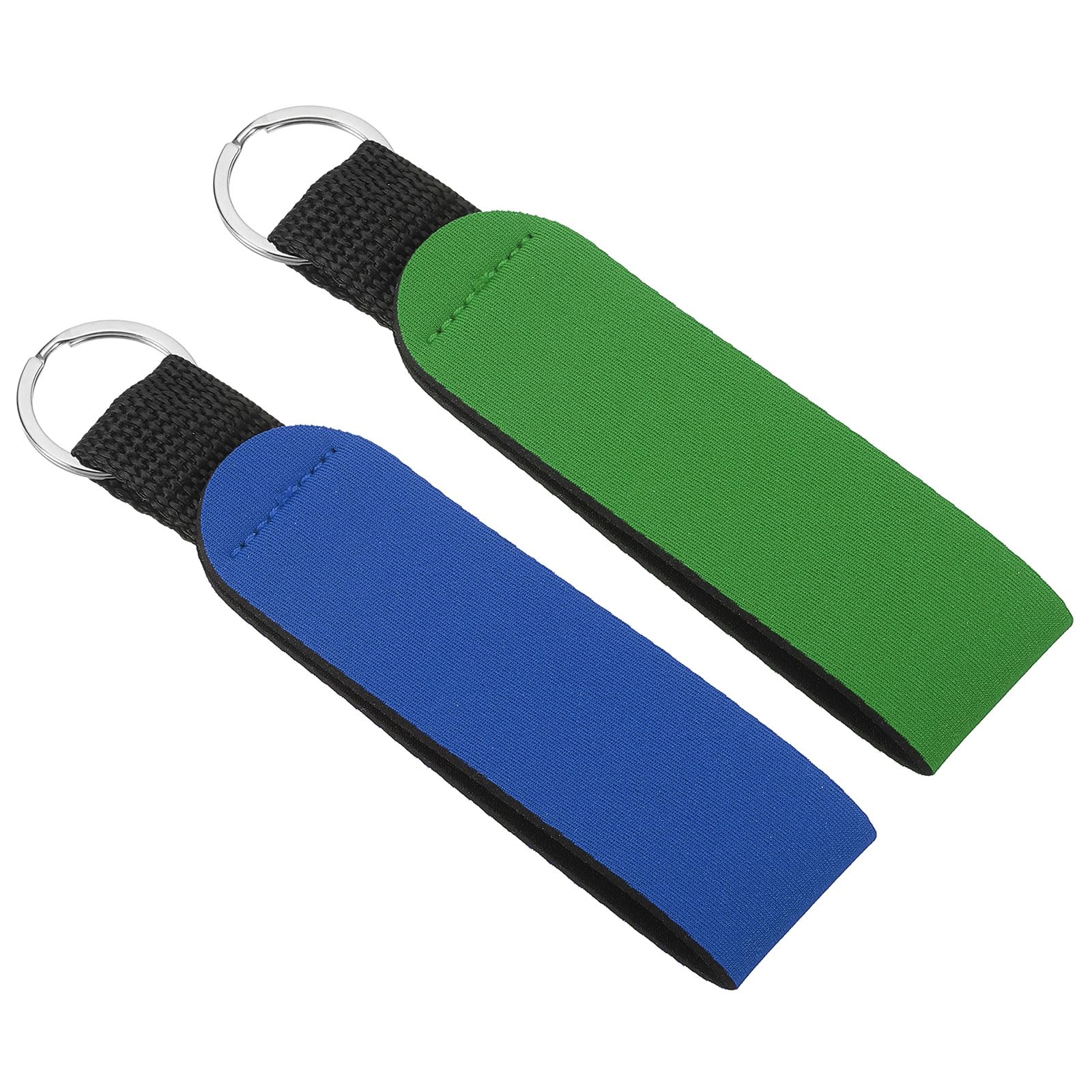 PATIKIL Floating Neoprene Keychain, 2 Pcs Waterproof Buoyant Key Ring Sublimation Float Keychain for Outdoor Water Sports Blue, Green
