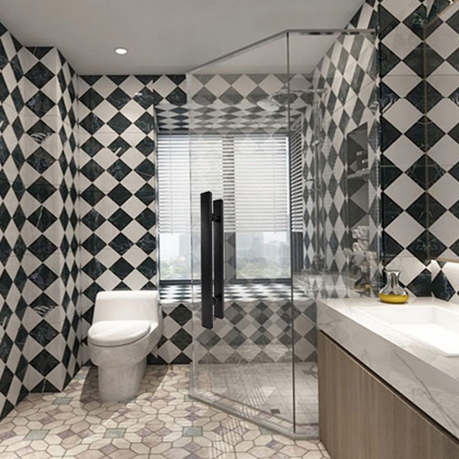 Barre d'appui de douche en acier inoxydable brossé pour porte coulissante