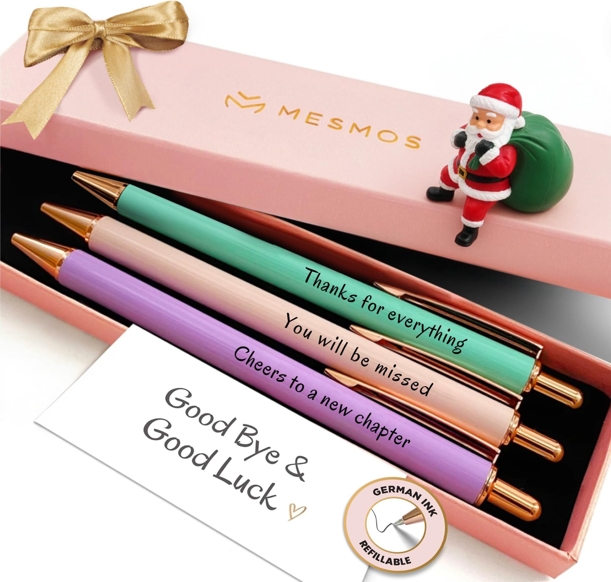 MESMOS 3pk Fancy Pens, Retirement Gift for Women, Farewell Gifts for Coworkers, Cool Happy Retirement for Teacher, Goodbye for Coworkers Women, Going Away Gifts for Friends