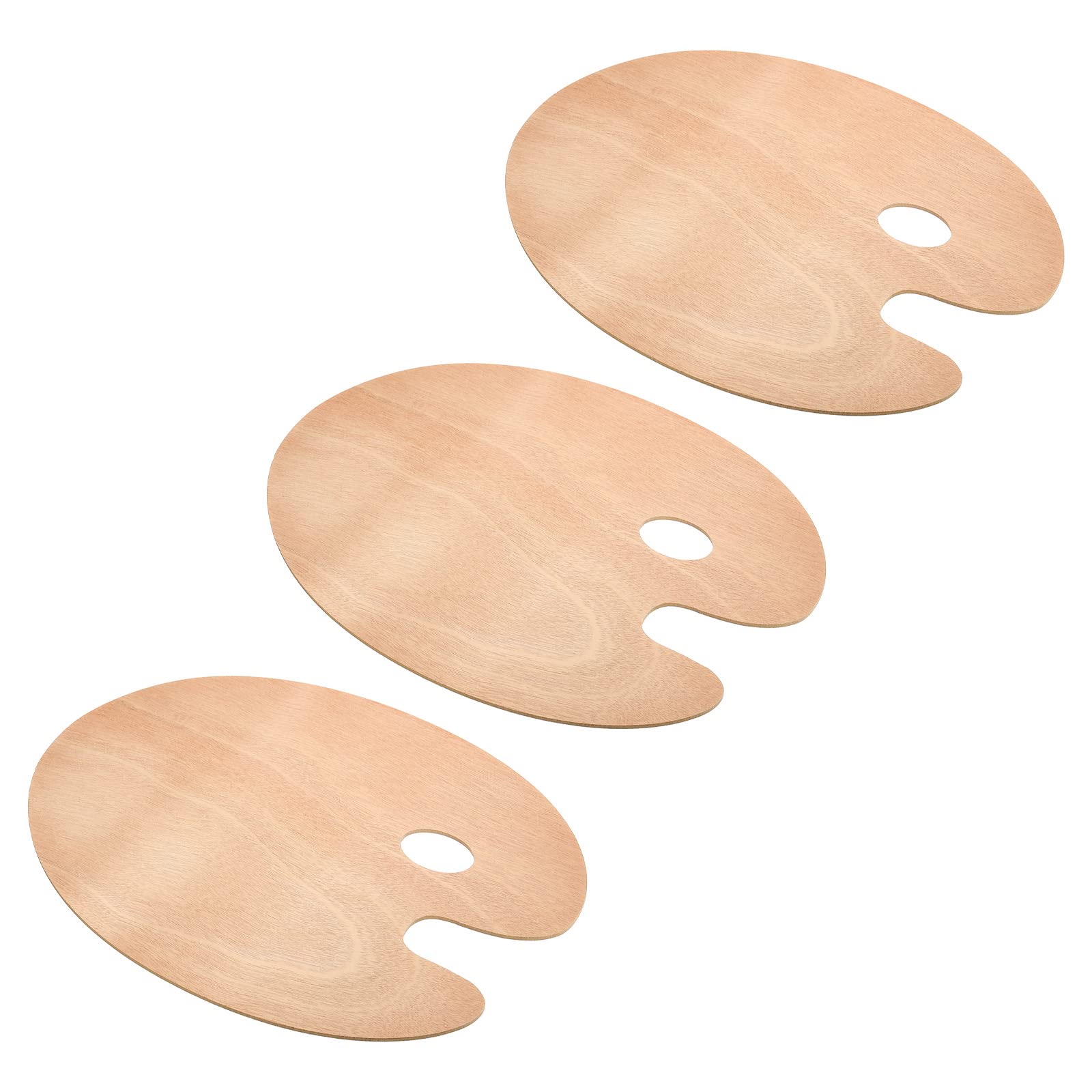 PATIKIL 12" x 16" Peinture Plateau Pale, 3 Paquet Peinture Pale Support avec Pouce Trou Ovale, Bois Couleur