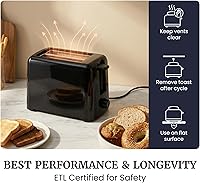 Vista 4 de Elite Gourmet ECT1027B - Tostadora Cool Touch con 6 ajustes de temperatura y ranuras extra anchas de 1.25 pulgadas para bagels, gofres, panes