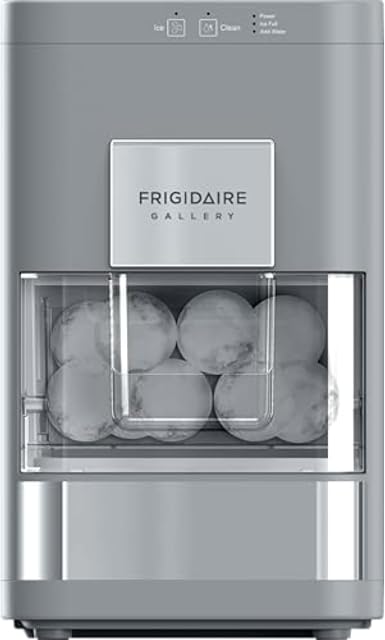 Frigidaire, EFIC240 Machine à glaçons artisanaux de comptoir, fenêtre transparente, fabricant de glace gastronomique, 84 Sphère par jour Capacité, Machine de glaçons auto-nettoyage (Grey)