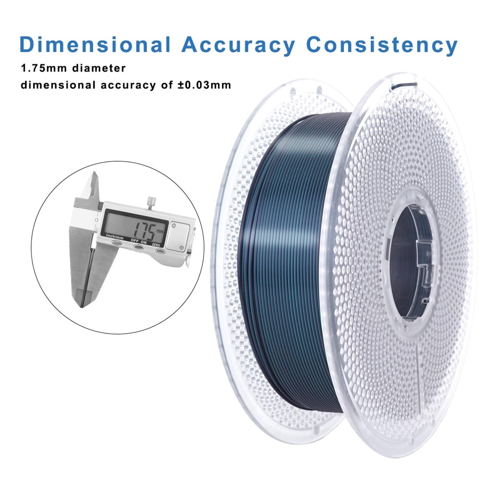 Compatible Con Filamento PLA 3D Bambu Lab De 1,75 Mm | Filamento de recambio blanco de 1 kg for bobinas reutilizables con extrusión suave y estable