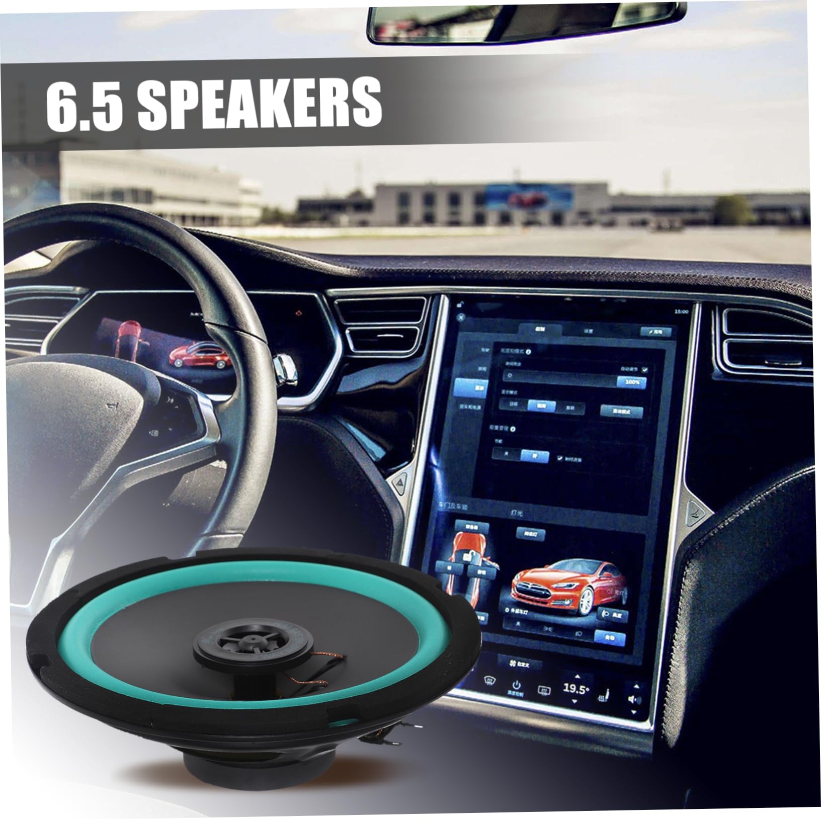 36 in. H, Iron Center Channel Speaker Stand - Black