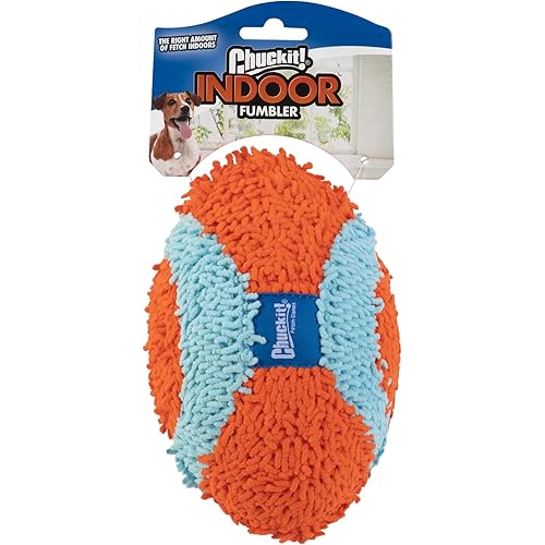 Chuckit! Indoor Fetch Fumbler Dog Toy (9.5 Inch), Orange and Blue