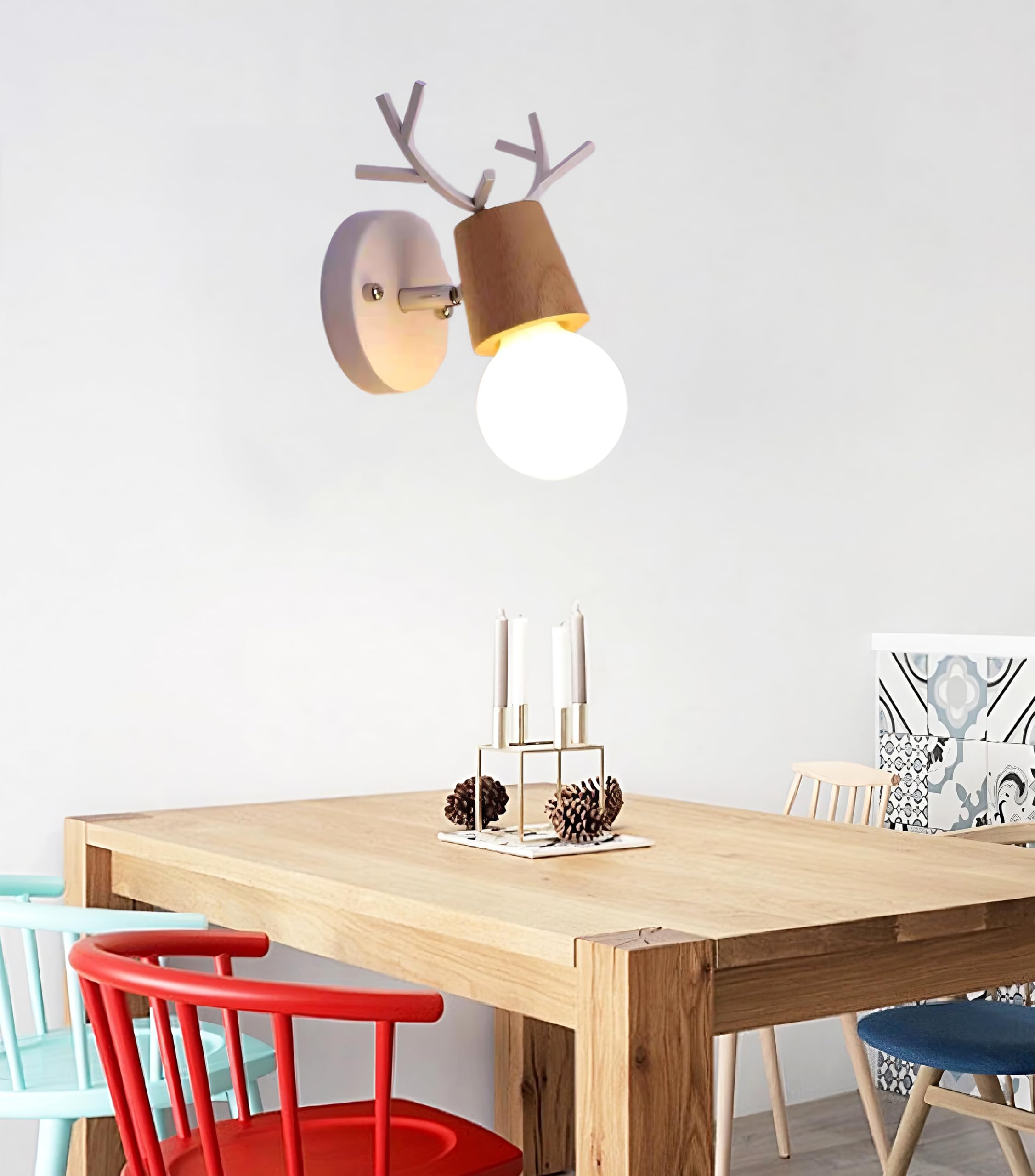 E27 Applique Murale Luminaire Lampe Murale Enfant Deco Noel Créatif Antlers Cerf Forme Luminaires lampe Pour Chambre, Salon,Couloir, Escaliers.