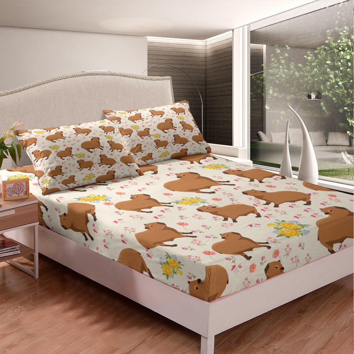 MakeMake Organics - Juego De Sábanas Bajeras De Algodón Orgánico Certificado GOTS Con Funda De Almohada, Ultra Suave, No Tóxica, Transpirable, Puntos Neutros Para Niños Y Niñas (Queen, Dotty