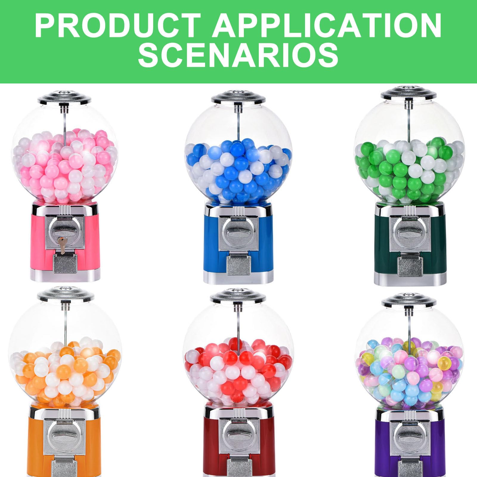 Distributeur Automatique Professionnel, Verrouillable Grande Capacité avec Clé, pour Gommes et Capsules, Distributeur de Jouets pour Magasins de Jeux Green