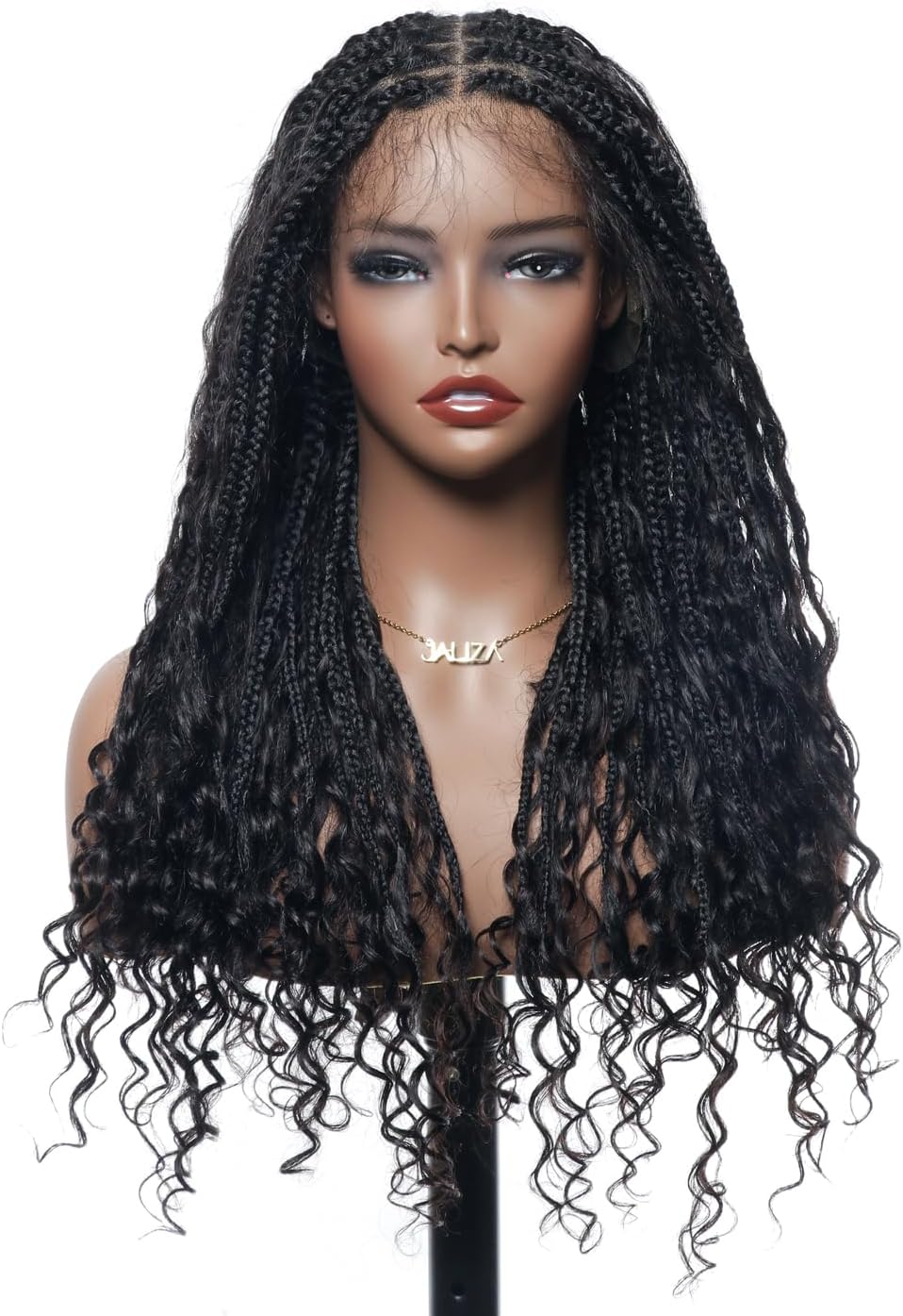 Amazon.com : CHARMING YOU Braided Wig Human Hair Full Lace Boho Box ...