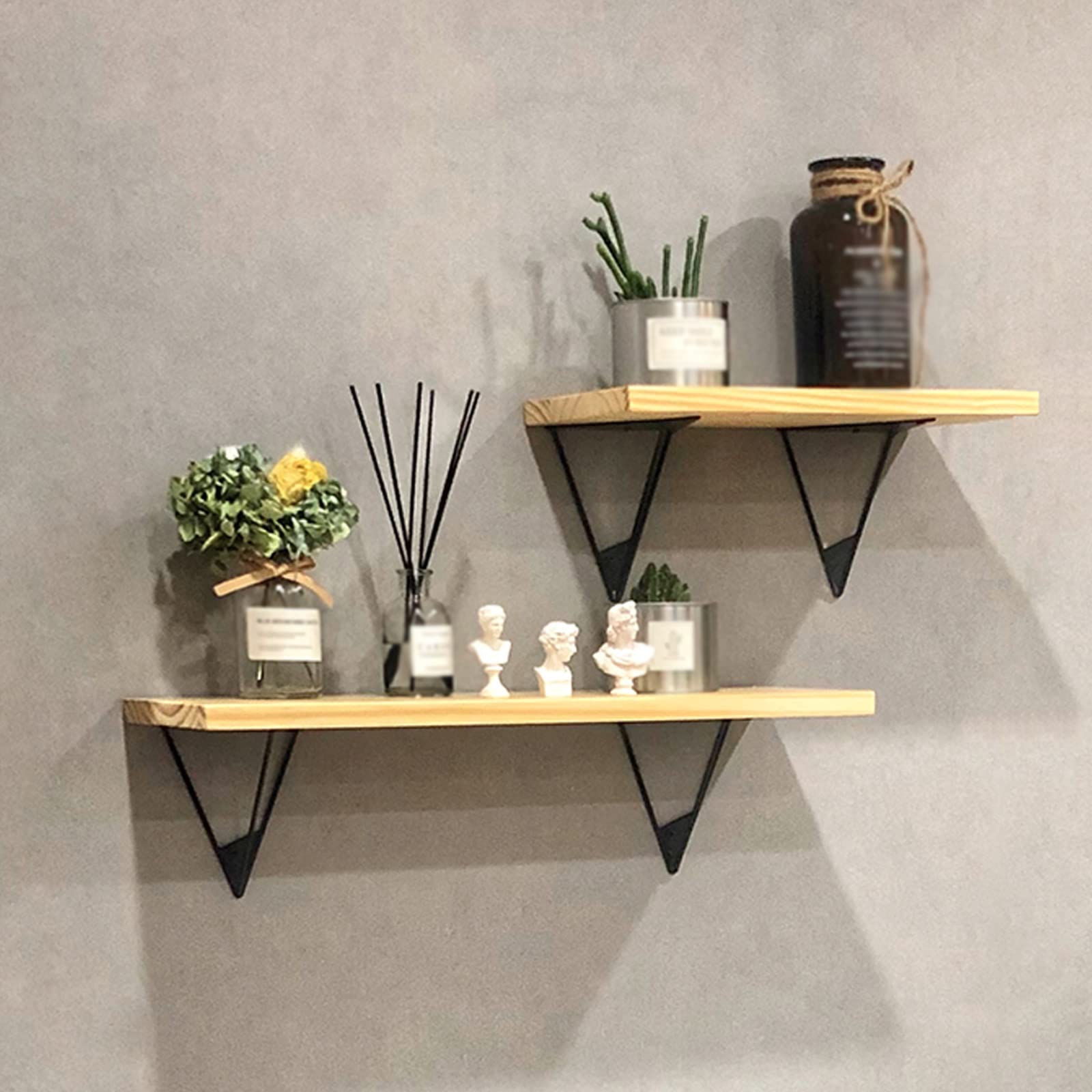 Staffe Per Mensole A Parete - 4 Pezzi In Ferro Battuto Nero, Design Decorativo Retrò (14x11 Cm) - Foto 5