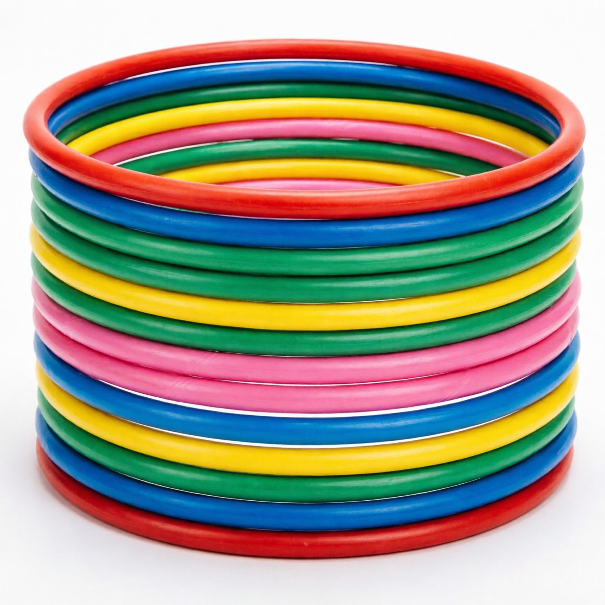 AQS INTERNATIONAL - Fitness Solid Colour Hula Hoop, Plain Plastic Hula Hoop for Kids & Beginners - Lightweight Durable Multi-color Exercise Ring for Weight Loss, Dance, Fitness & Fun (2, 65cm)
