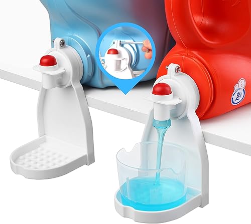 Besuerte Bandeja colectora de jabón para lavandería Soporte para tazas de lavandería y bandeja de goteo, dispensador de detergente para cuarto de