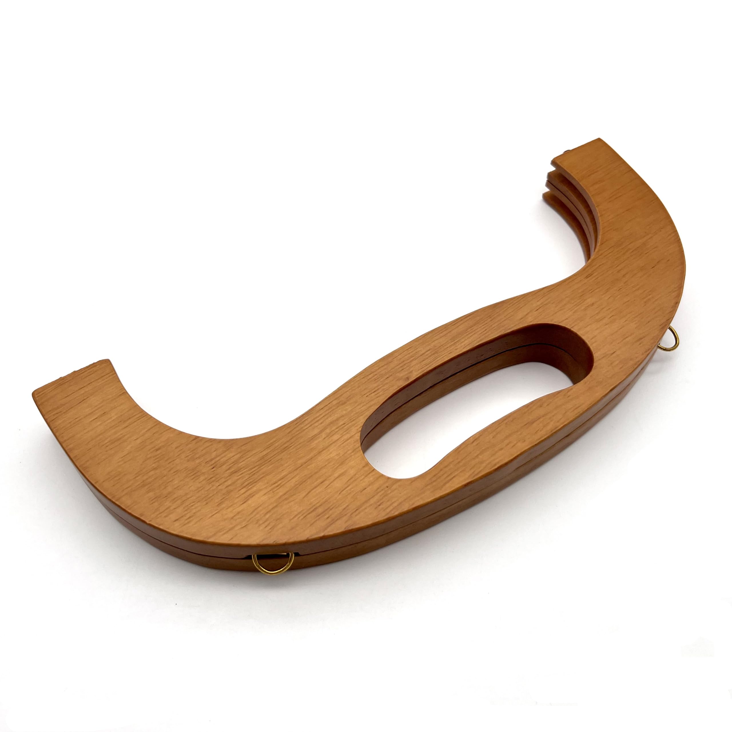 Cadre de sac en bois marron 26x11,5 cm au design élégant pour sacoche artisanale