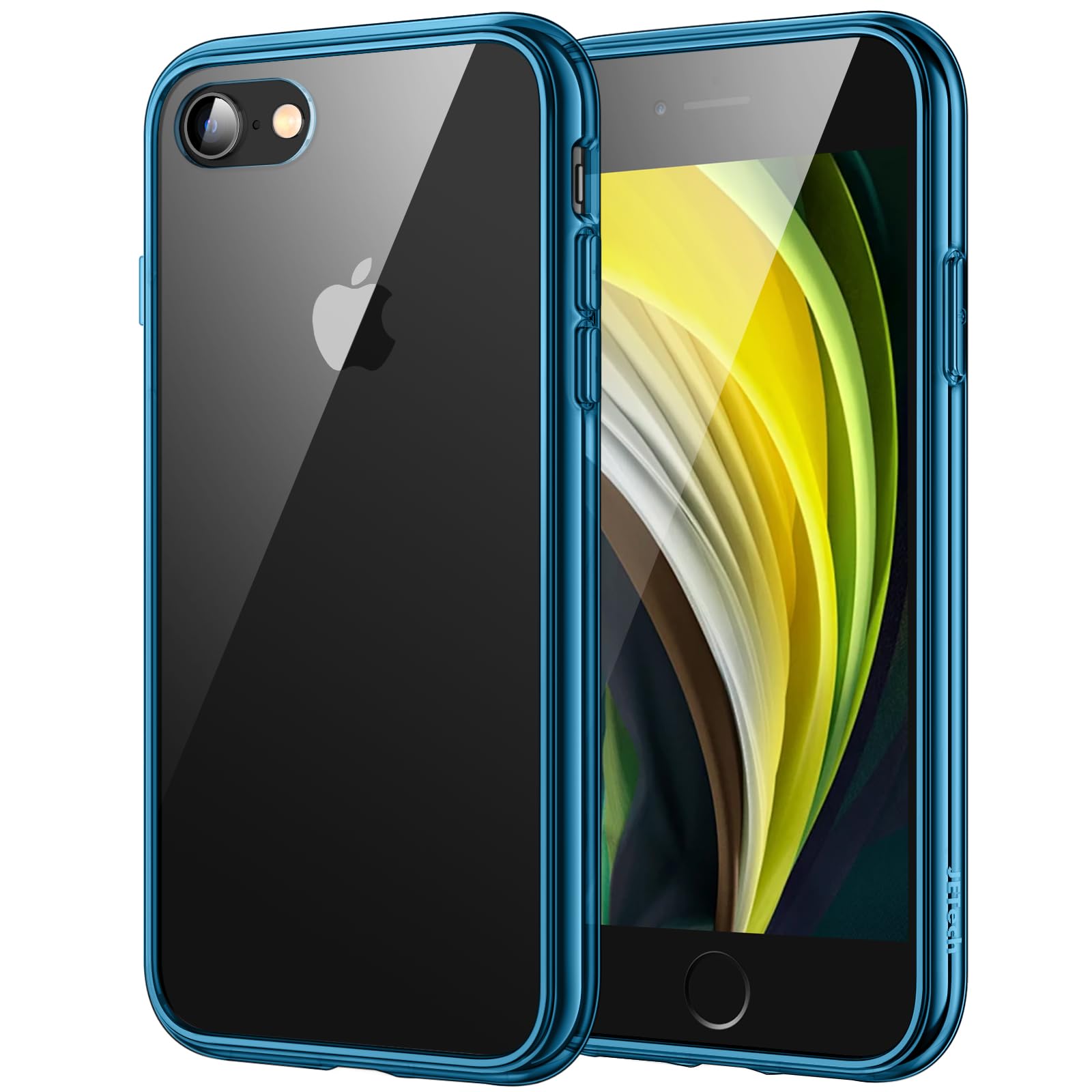 JETech Case for iPhone SE 3/2 (2022/2020 Edition), iPhone 8/7, 4.7-Inch, Non-Yellowing Shockproof Phone Bumper Cover, Anti-Scratch Clear Back (Navy)