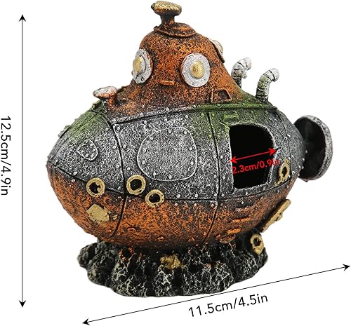 Miniatura 6 de Decoración de acuario submarino, decoración de acuario, resina, vívido barco hundido, adorno para acuario, decoración de acuario pequeño, decoración