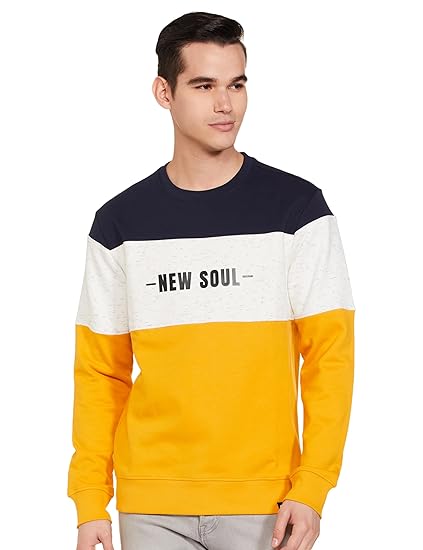 Men's Cotton Rich Light Weight Crew Neck Sweatshirt (Regular Fit)