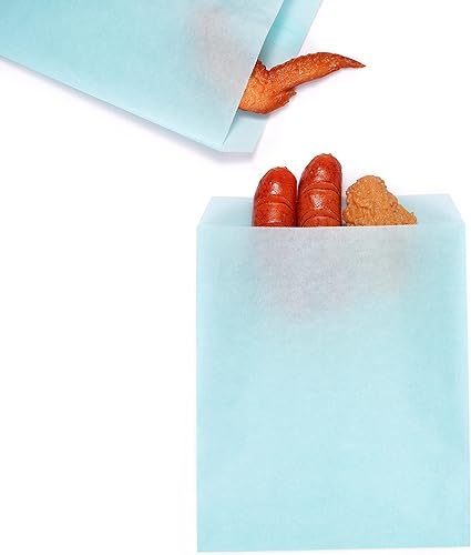 Miniatura 2 de Quotidian - Bolsas planas de papel a prueba de grasa, reciclables para recuerdos de fiesta, galletas, pastelería, alimentos, aperitivos, paquete de