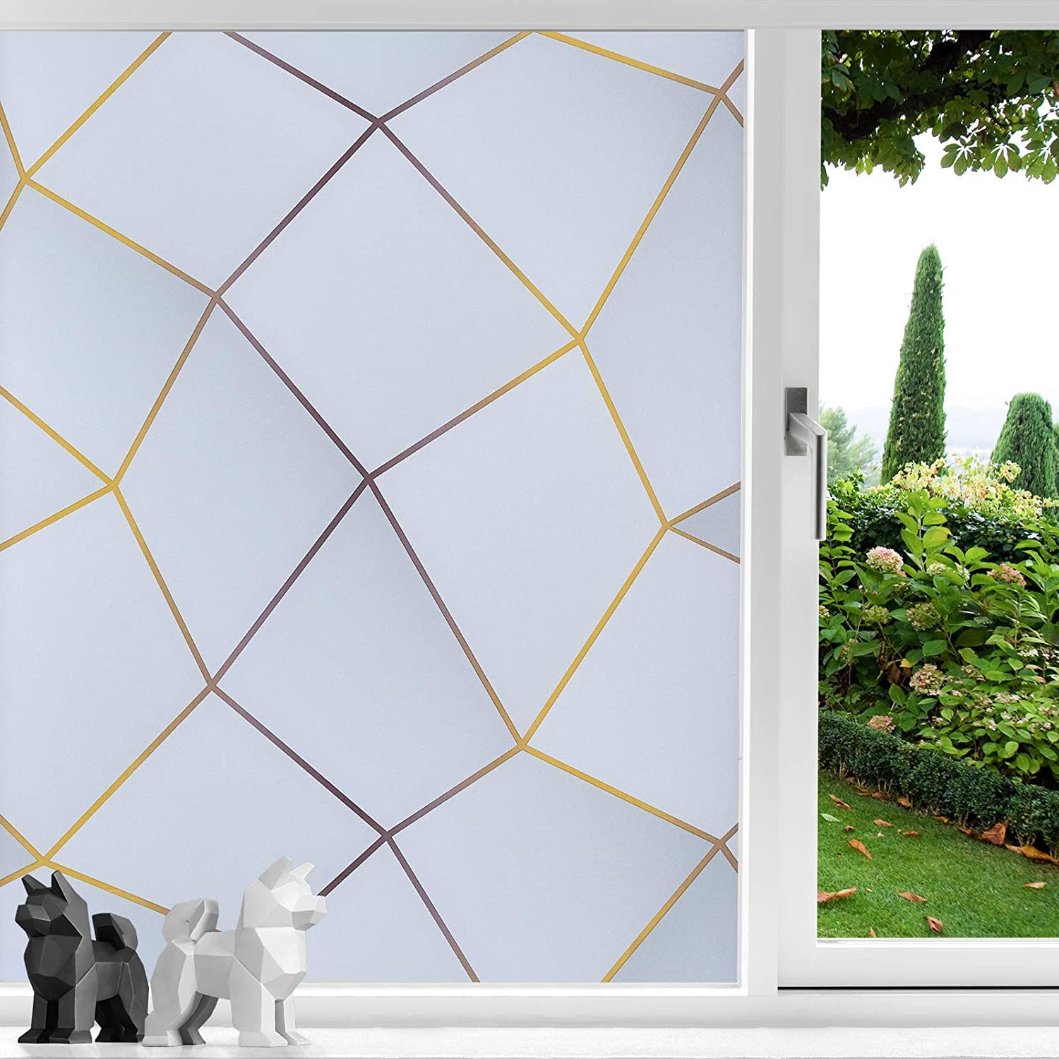 Window Privacy Film 3D Frosted Window Film Privacy Glass for Home Static Cling Non Adhesive Stickers(60x200 cm)