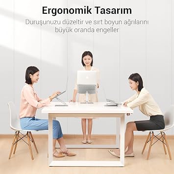 Juo Aluminum Notebook Stand Ergonomic Metal Laptop Stand with Height and Tilt Adjustment Notebook laptop stand between 11-17 inches, adjustable