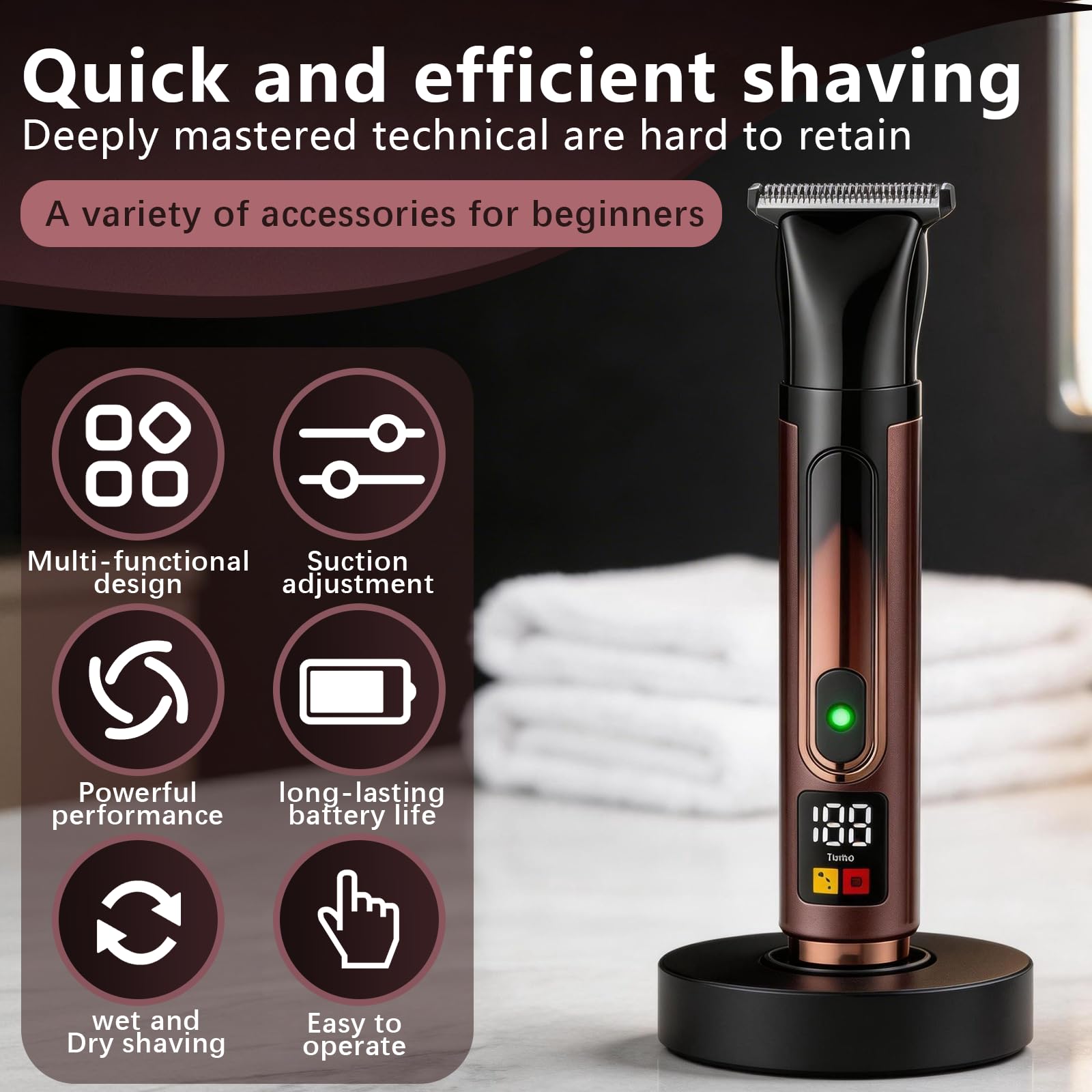 Rasoio Per La Schiena Da Uomo, Rasoio Elettrico Senza Fili 4 In 1 Per La Depilazione Kit Per La Cura Del Corpo Usb Con Manico Di Prolunga Regolabile Per Viso Braccia Mento E Barba Impermeabile