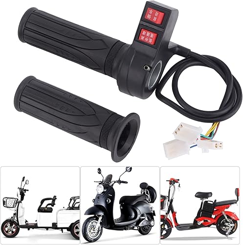 Miniatura 4 de 3 empuñaduras de control de velocidad del acelerador para bicicletas eléctricas con engranaje de avance y marcha atrás