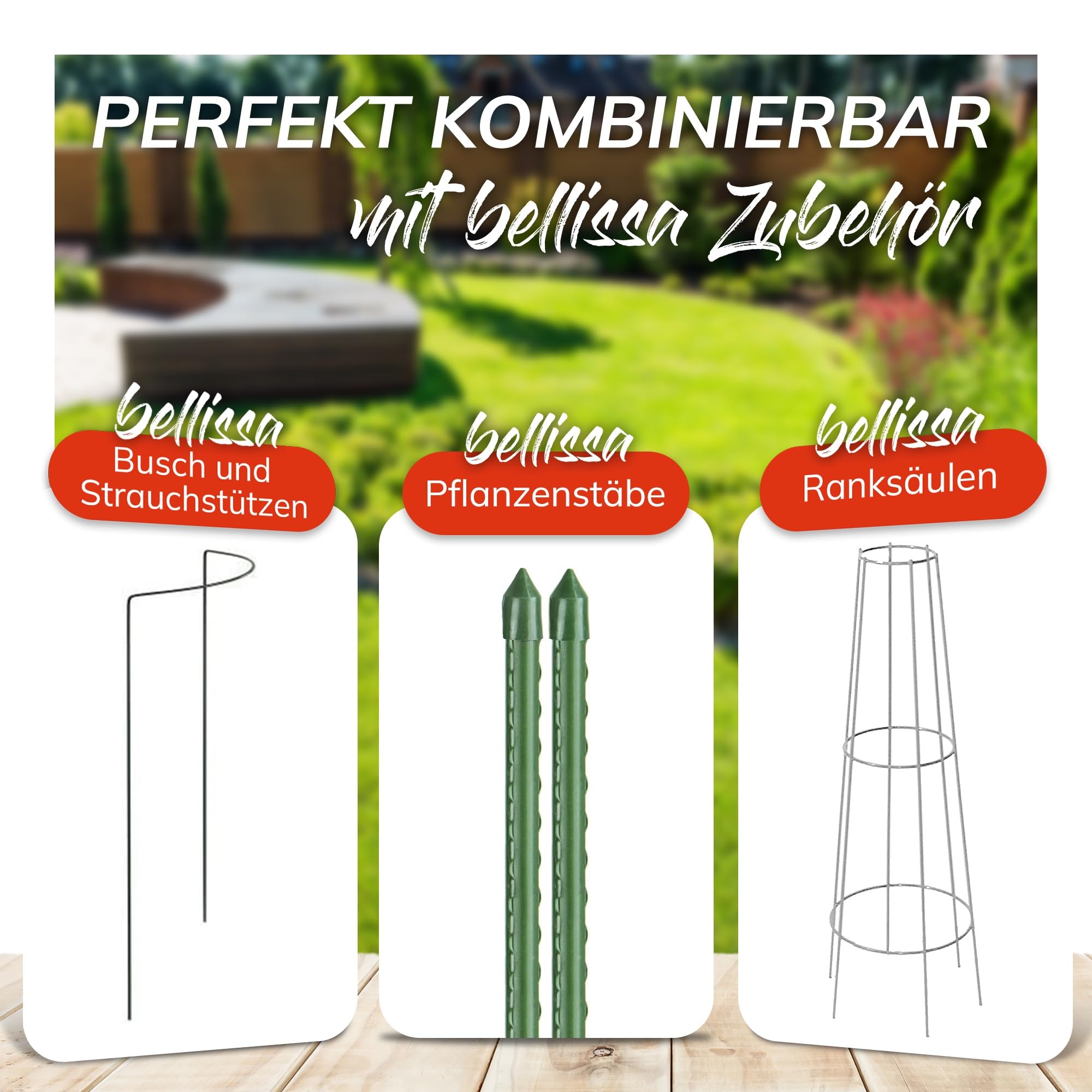bellissa Tomatenspirale Rankhilfe Pflanzenstütze 10er-Set Aluminium 180 cm | Ø 10 mm für Tomaten, Gurken etc., stabile Pflanzstäbe für Garten, Hochbeet & Töpfe, wetterfest & wiederverwendbar