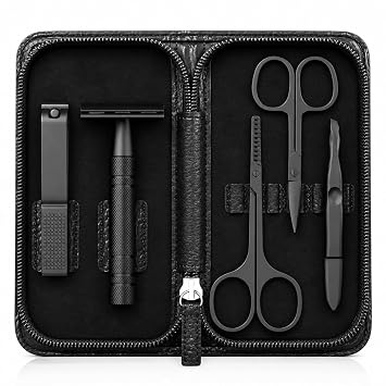Safety Razor for Men, Matte Black with 10 Double Edge Blades