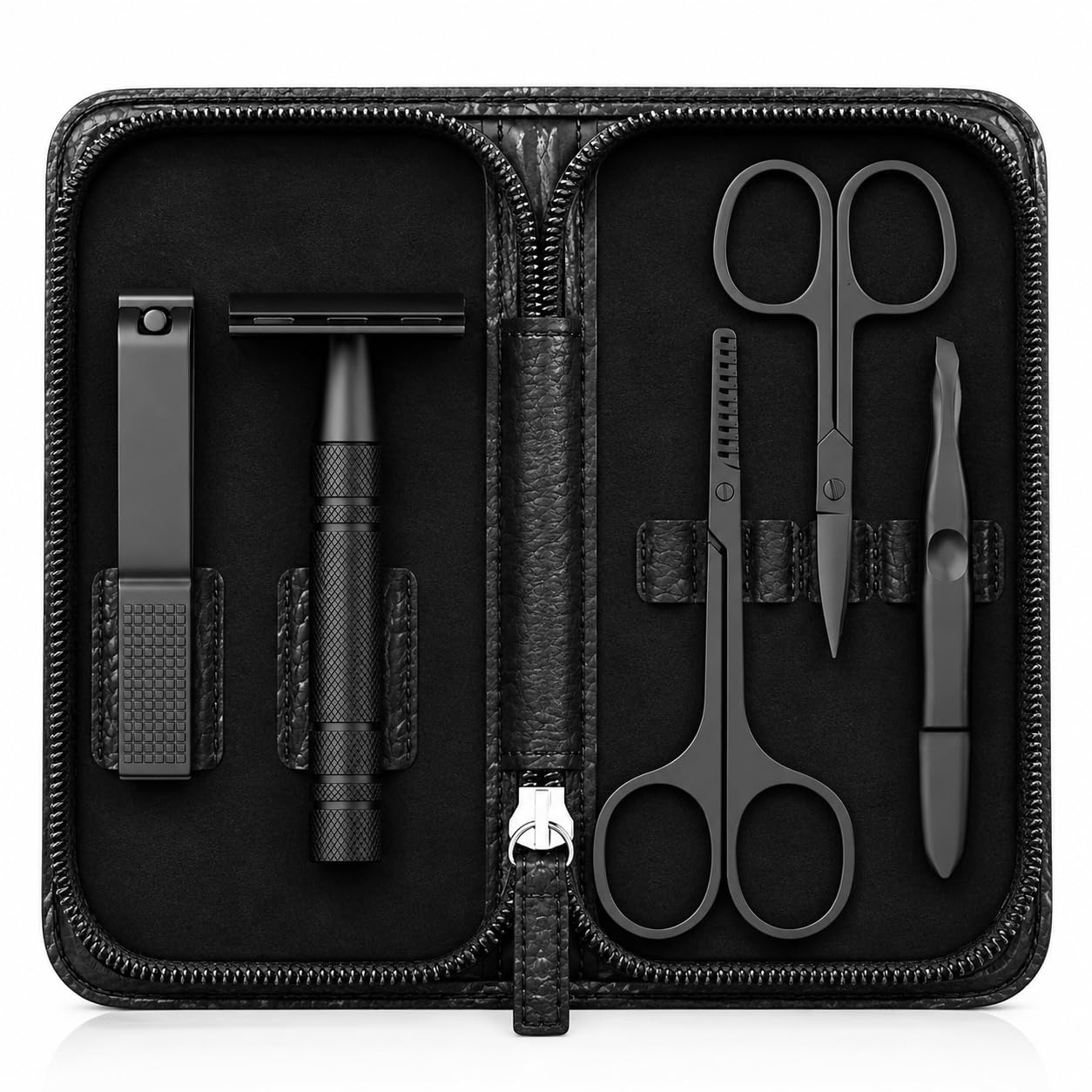 Safety Razor for Men, Matte Black with 10 Double Edge Blades