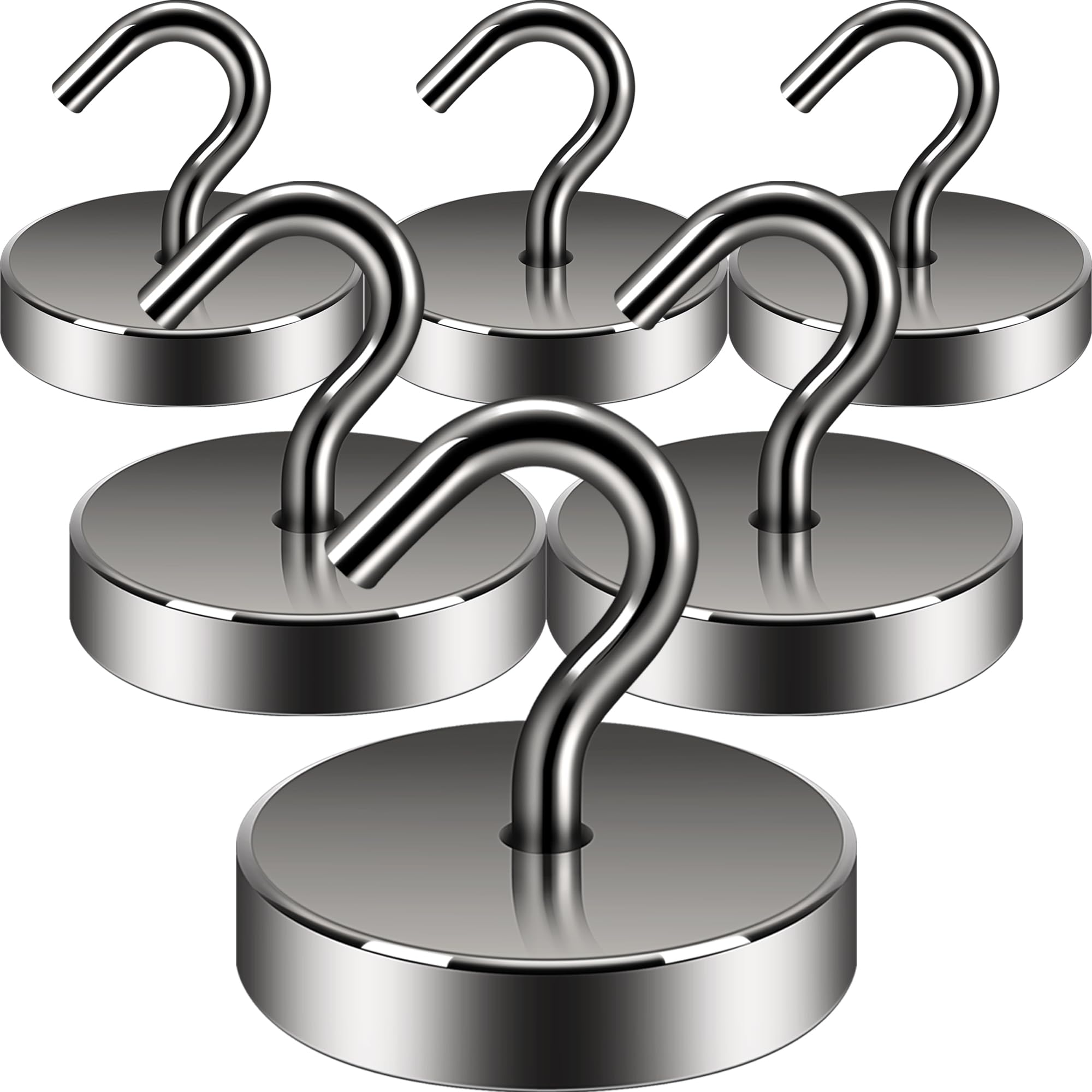 Neosmuk Magnetic Hooks, 40kg Magnetic Hook Extra Strong for Locker Organizer, Neodymium Magnets, Magnetic Hook Very Strong for Workshop Setup, Tailgate, Grill, Clothes Hook, Brass
