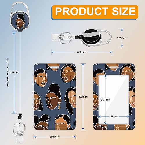 Miniatura 5 de Plifal Portatarjetas con carrete retráctil, etiqueta de identificación artística y estética, clip de identificación de trabajo, resistente protector