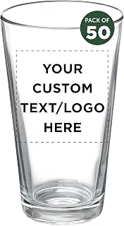 DISCOUNT PROMOS Personal Mixing Glasses 20 oz. Set of 50, Bulk Pack - Quality Glass, Thick Base, Home Bartending, Durable - Clear