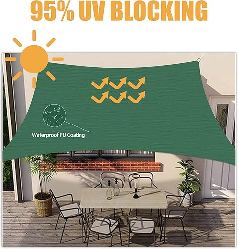 Miniatura 10 de HOMPER Toldo impermeable de 6.5 x 10 pies, bloquea eficazmente los rayos UV del 95%, tela Oxford, para patio, balcones, jardín, fiesta, actividades