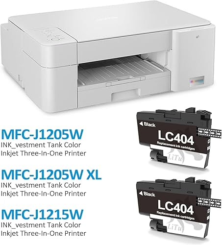 Miniatura 2 de LiTuhorse Paquete de 2 cartuchos de tinta negra LC404 para impresora Brother LC404BK LC404XL, compatibles con impresora Brother MFC-J1205W