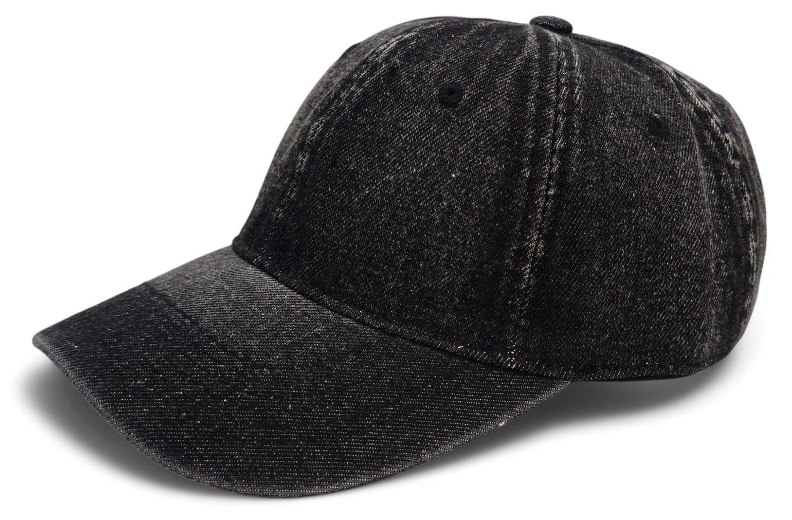 Stylebreaker Women's Black Unisex Denim Baseball Cap | Adjustable Denim Basecap With 6 Panels, Curved Visor & Ventilation Holes | Breathable Cotton Hat For Men & Colour: