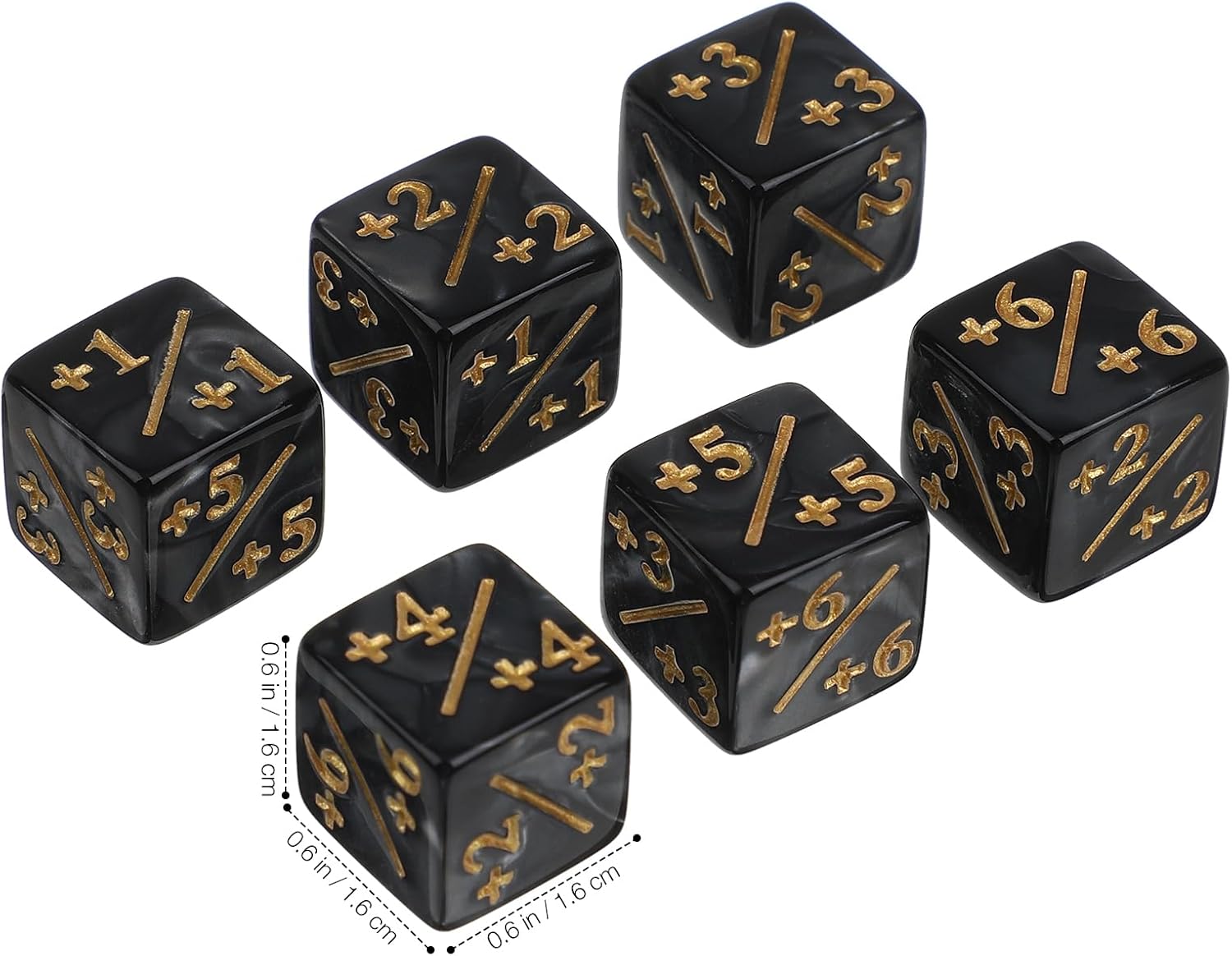 Gadpiparty 24 Pcs MTG Counter Dice, 0.63inch 1/+1 Counter Dice, for Card Games Table Game Dice Accessories with CCG, Card Games Learning Toys