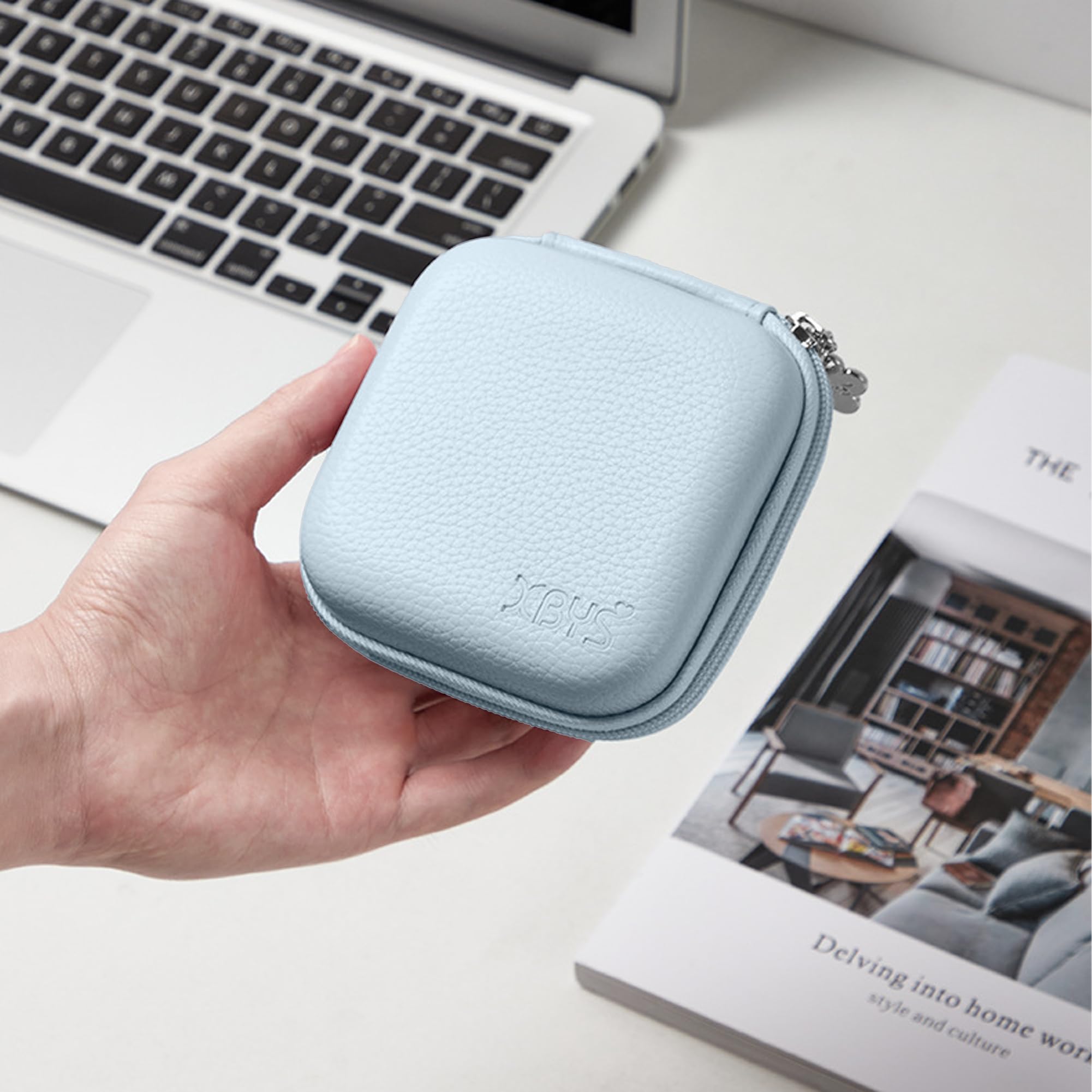 MacBook Organiseur de Chargeur Sac de Rangement Accessoires de Voyage Compatible Câbles USB Bleu